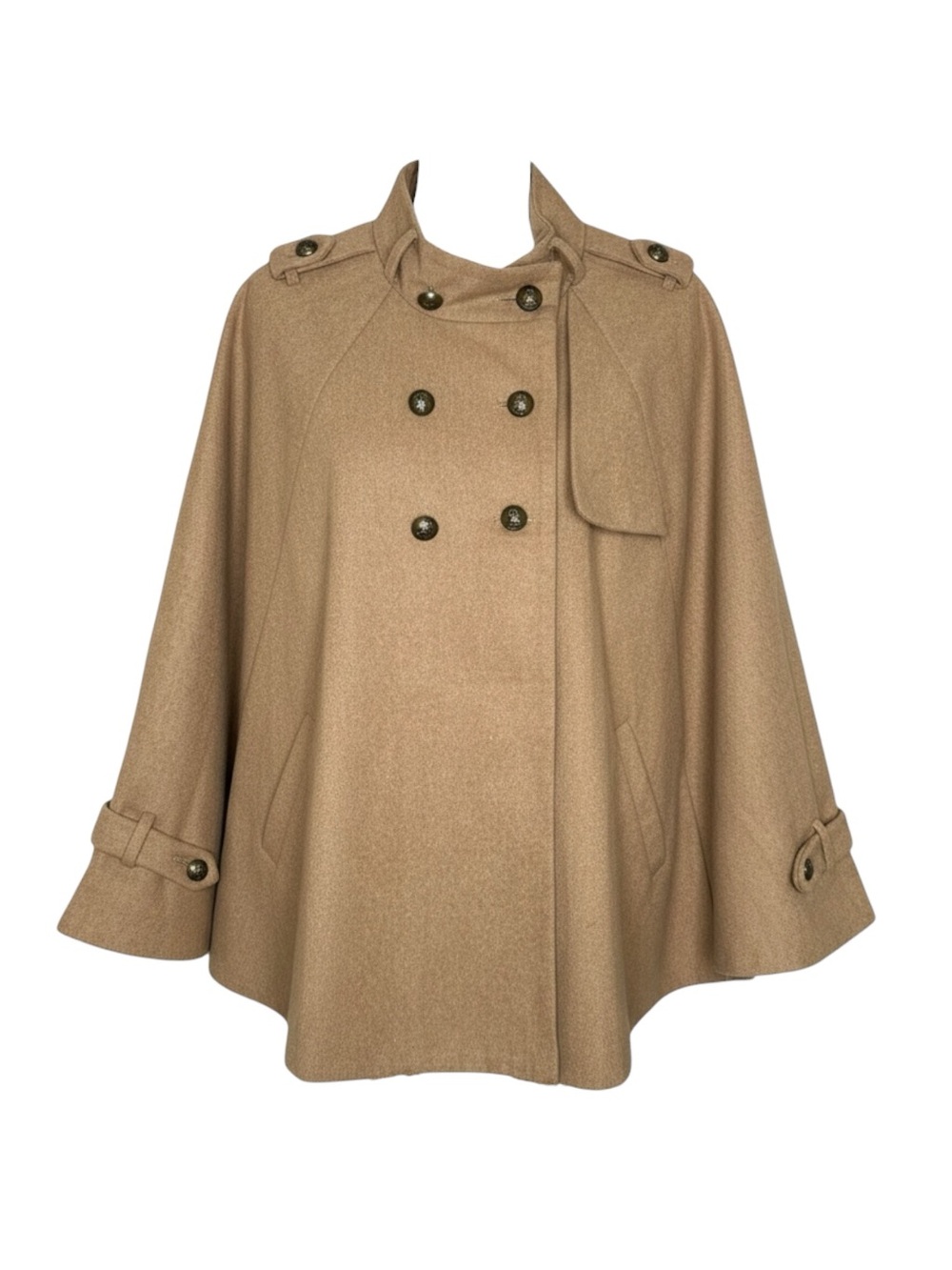 Sashimi ミ★ Celeb Style Ultimate Military Style Wool Blend Cape ミ★ Camel ミ★ M L